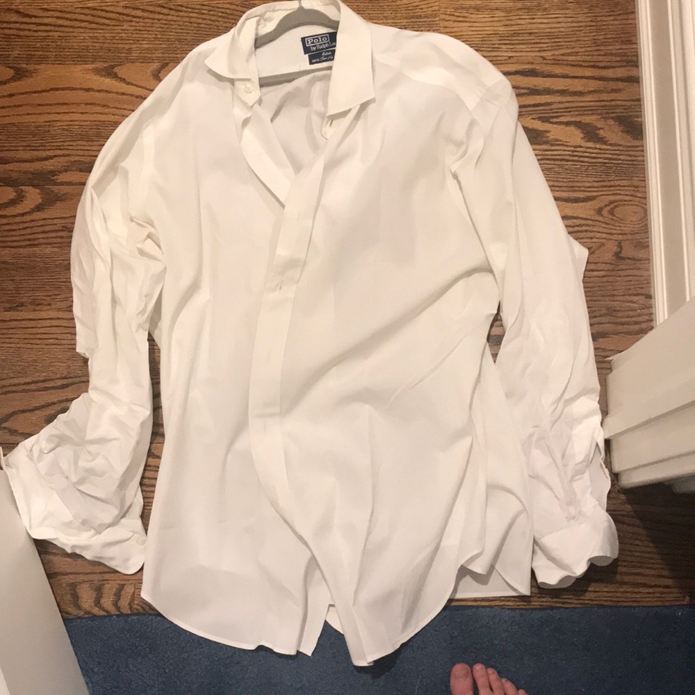 Polo white mens dress shirt